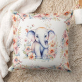Baby Foto, Naam en Geboortedatum Olifant Thema Kussen (Deken)