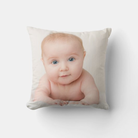 Baby Foto Naam Geboortedatum Gewicht Lengte Kussen (Voorkant)