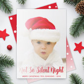 Baby foto niet zo stil nacht grappig rode kerst feestdagenkaart