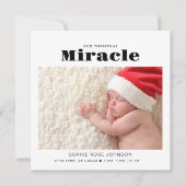 Baby Foto Ons kerstwonder Feestdagenkaart (Voorkant)