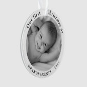 Baby Foto | Onze eerste kerst als grootouders O Ornament (voorkant)