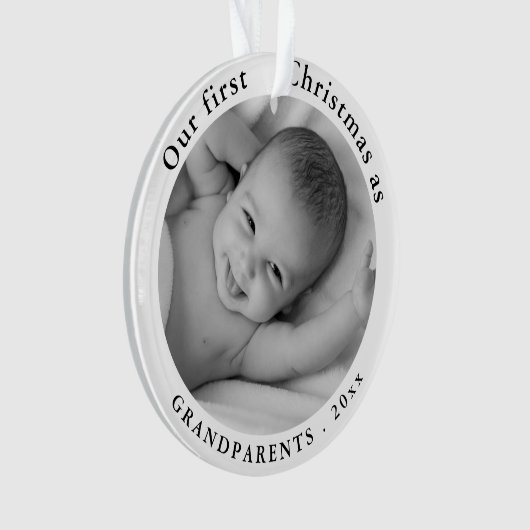 Baby Foto | Onze eerste kerst als grootouders O Ornament (voorkant)