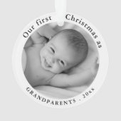 Baby Foto | Onze eerste kerst als grootouders O Ornament (achterkant)