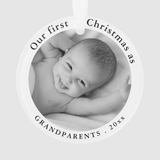 Baby Foto | Onze eerste kerst als grootouders O Ornament (achterkant)