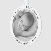 Baby Foto | Onze eerste kerst als grootouders O Ornament (voorkant)