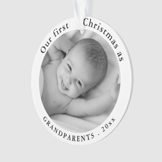 Baby Foto | Onze eerste kerst als grootouders O Ornament (voorkant)