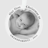 Baby Foto | Onze eerste kerst als grootouders O Ornament (voorkant)