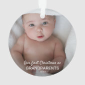 Baby Foto | Onze eerste kerst als grootouders Ornament (achterkant)