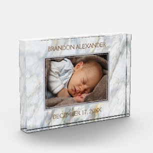 Baby foto op Elegant Blue Grey Marble Pattern