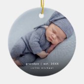 Baby Foto Opa Jaar Opgericht Keepsake Keramisch Ornament (Voorkant)