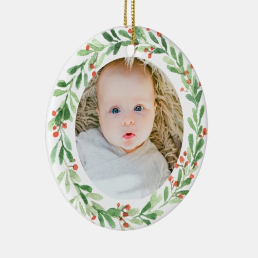 Baby Foto Ornament - Eerste Kerstmis (Rechts)