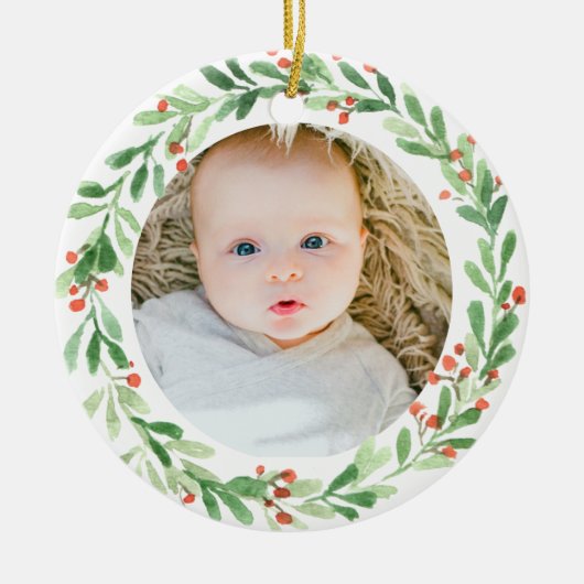 Baby Foto Ornament - Eerste Kerstmis (Voorkant)