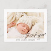 Baby Foto Overlay Bedankt Geboorte Aankondiging Briefkaart (Voorkant)