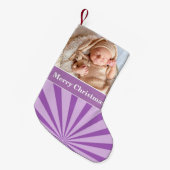 Baby Foto Paarse achtergrond Kleine Kerstsok (Voorkant (Hangend))