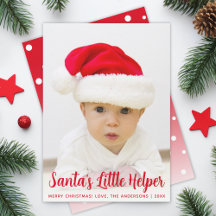 Baby Foto Santa's Little Helper Red Christmas