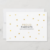 Baby Foto Schattig Script Goud Liefde Hartjes Gebo Aankondiging (Achterkant)