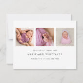 Baby Foto Sip'n'See Aankondiging Uitnodiging (Achterkant)