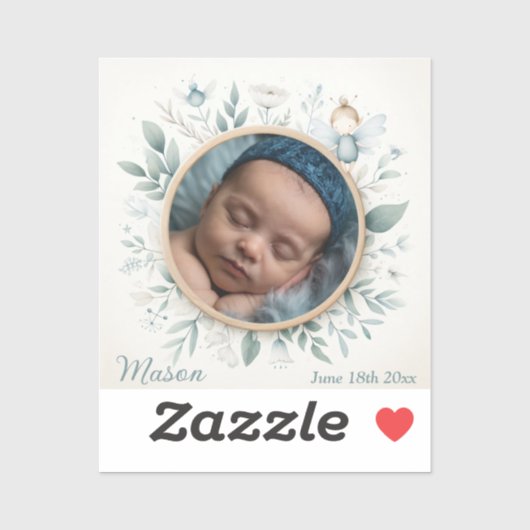 Baby Foto Sticker met Fairy Lijst (Vel)