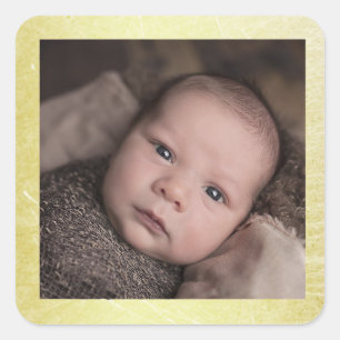 Baby Foto Sticker met gouden rand