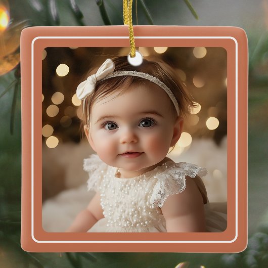 Baby Foto Terracotta Modern rustiek vakantiescript Keramisch Ornament