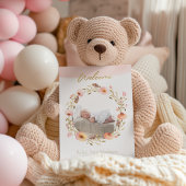 Baby Foto Trendy Floral Modern Birth Aankondiging