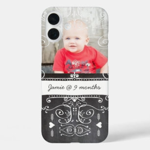 Baby Foto Trots Moma Krijtbord Typografie Art iPhone 16 Plus Hoesje