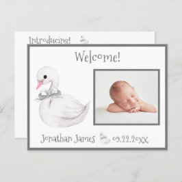 Baby foto Typografie Name Stats Aankondigingskaart