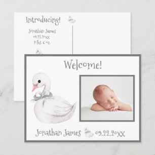 Baby foto Typografie Name Stats Aankondigingskaart