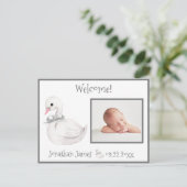 Baby foto Typografie Name Stats Aankondigingskaart (Staand voorkant)