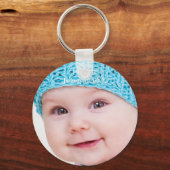 Baby | Foto uploaden voeg naam en datum toe | Aanp Sleutelhanger (Voorkant)