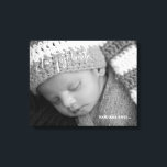 Baby Foto uw eerste adem Canvas Afdruk<br><div class="desc">Baby Fotocanvas. Zwart-wit filter toegepast op foto. Custom.</div>