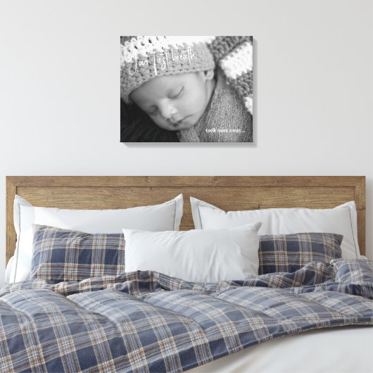 Baby Foto uw eerste adem Canvas Afdruk (Insitu (Slaapkamer))