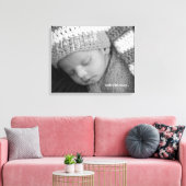 Baby Foto uw eerste adem Canvas Afdruk (Insitu (Woonkamer))