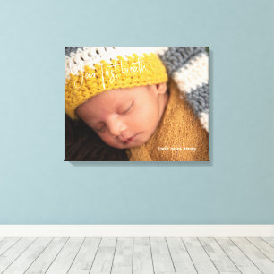 Baby Foto Uw Eerste Adem II Canvas Afdruk