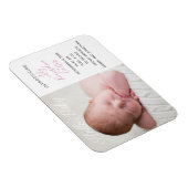 Baby Foto van Chic Pink Birth Announding Magnet Magneet (Rechterzijde)