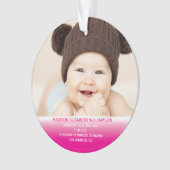 Baby Foto van de eerste kerstroze baby's Ornament (voorkant)