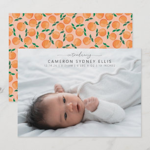 Baby Foto van de Waterverf van de Sinaasappels van Aankondiging