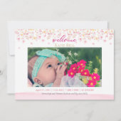 Baby Foto van Floral Blossom Birth Aankondiging (Voorkant)