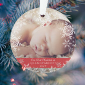 Baby Foto van grootouders Eerste Kerstmis Snowflak Ornament