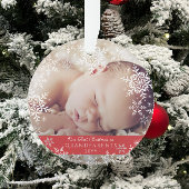 Baby Foto van grootouders Eerste Kerstmis Snowflak Ornament