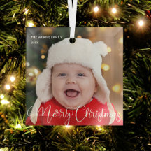 Baby Foto van Merry kerst Elegant White Script