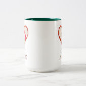 Baby Foto van mijn eerste kerstfeest als mam-liefd Tweekleurige Koffiemok (Center)