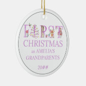 Baby Foto voor eerste kerstmis als grootouders koz Keramisch Ornament (Rechts)