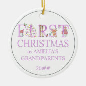 Baby Foto voor eerste kerstmis als grootouders koz Keramisch Ornament (Voorkant)