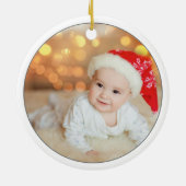 Baby Foto voor eerste kerstmis als grootouders koz Keramisch Ornament (Achterkant)