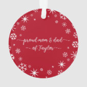 Baby Foto voor eerste kerstmis Nieuwe Ouders Ornament (achterkant)