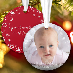 Baby Foto voor eerste kerstmis Nieuwe Ouders Ornament