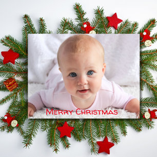 Baby Foto Vrolijk kerstfeest Feestdagenkaart