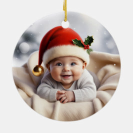 Baby Foto Vrolijk kerstfeest Keramisch Ornament