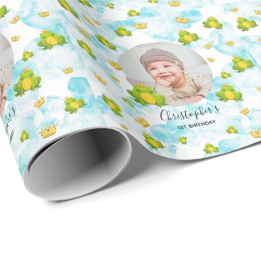 Baby Foto Waterverf Cute Cadeaupapier (Rol Hoek)